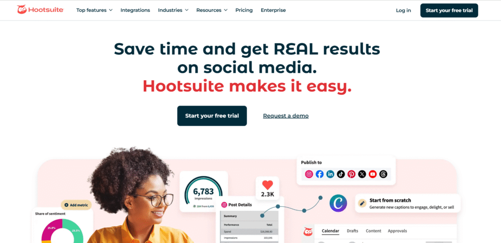 Hootsuite AI – Best for Social Media Scheduling & Analytics