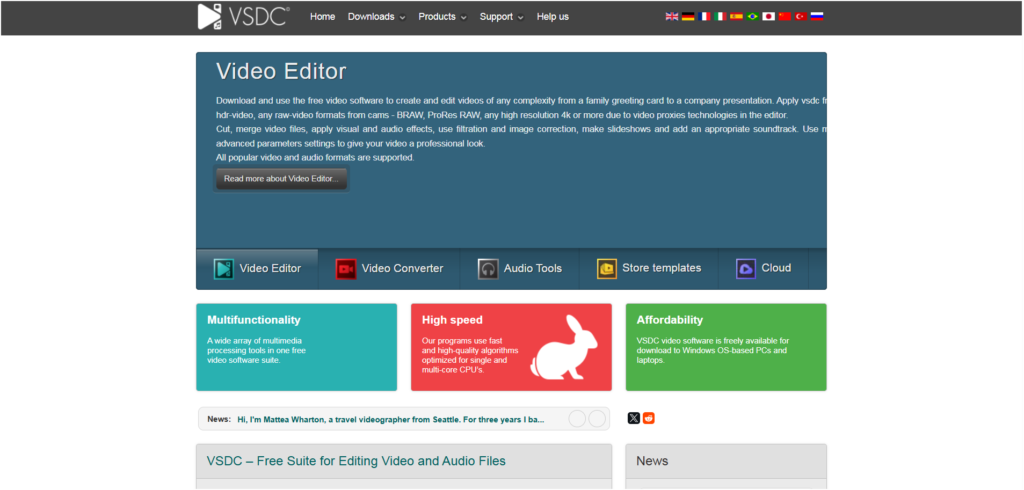 VSDC – Free Suite for Editing Video and Audio Files
