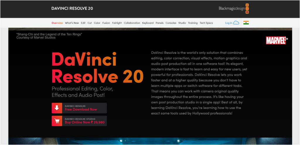 DaVinci
Resolve 20
Professional Editing, Color,
Effects and Audio Post!